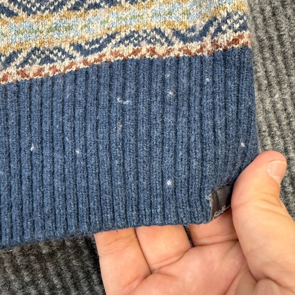 Eddie Bauer Sweater Mens Large Fair Isle Nordic Geometric Knit Crewneck Merino - Picture 5 of 11